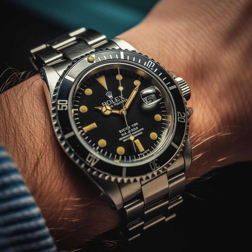 rolex d'occasion porté au poignet